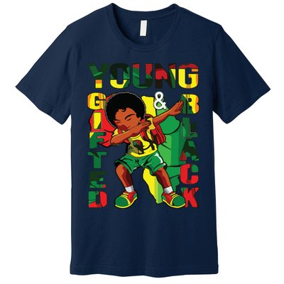 Young Gifted & Black History Month Cute Dabbing Premium T-Shirt