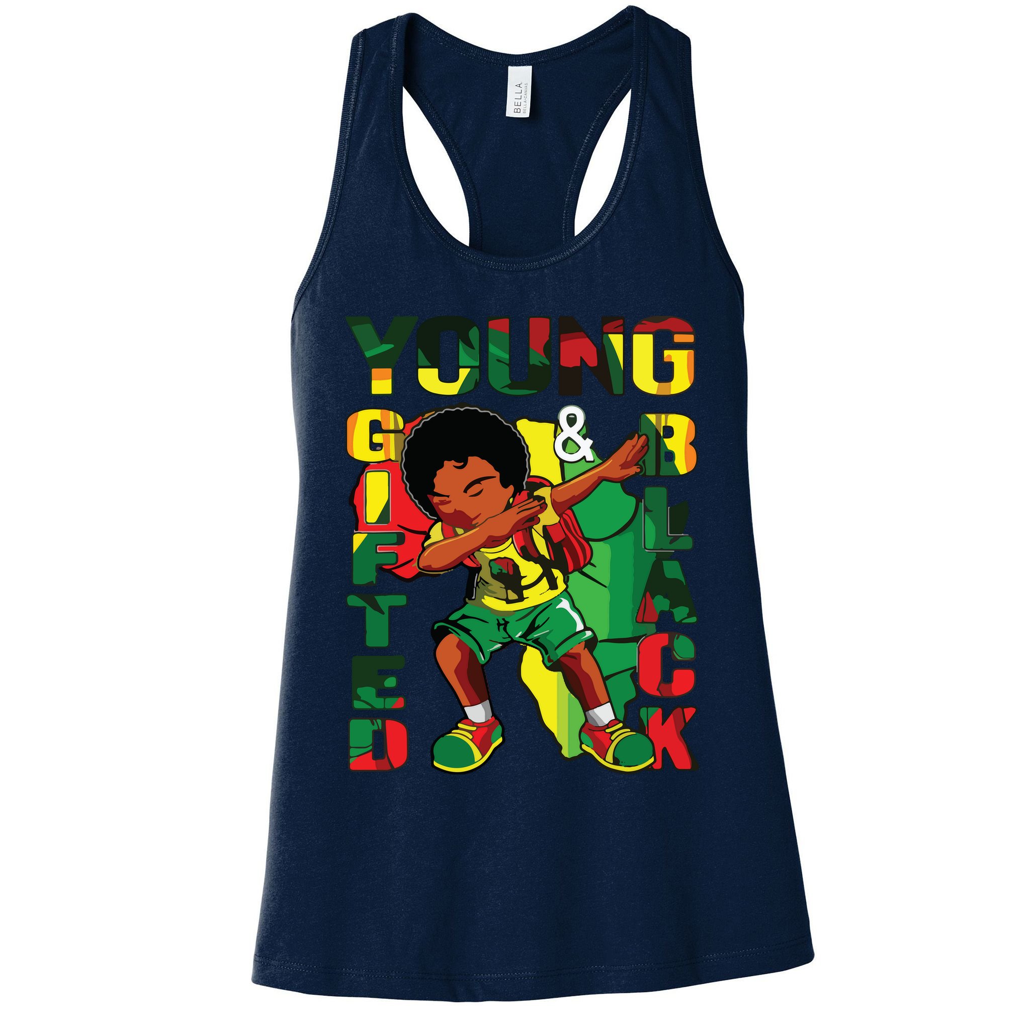 Young Gifted & Black History Month Cute Dabbing Womens Tank Top