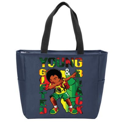 Young Gifted & Black History Month Cute Dabbing Zip Tote Bag