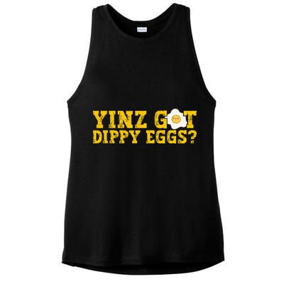 Yinz Got Dippy Eggs Jagoff Pittsburgh Pennsylvania Yinzer Ladies PosiCharge Tri-Blend Wicking Tank