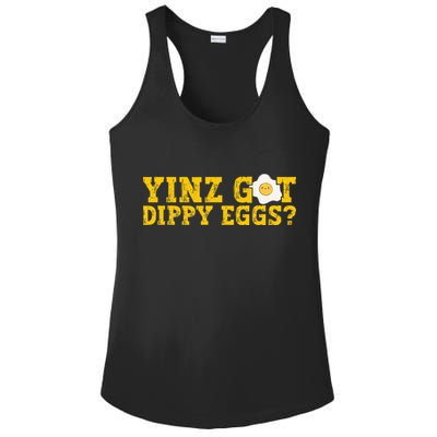 Yinz Got Dippy Eggs Jagoff Pittsburgh Pennsylvania Yinzer Ladies PosiCharge Competitor Racerback Tank