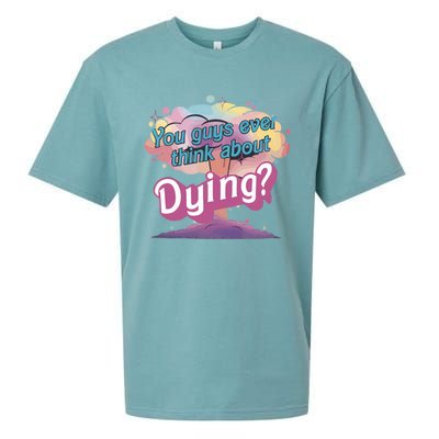 You Guys Ever Think About Dying Vintage Funny Bar Bie Doll Sueded Cloud Jersey T-Shirt