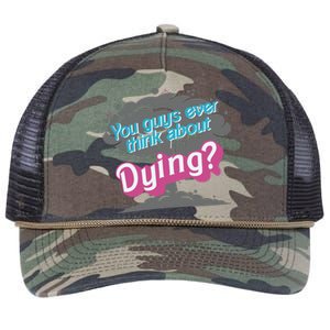 You Guys Ever Think About Dying In Pink Retro Rope Trucker Hat Cap