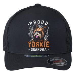 Yorkie Grandma Funny Yorkshire Terrier Dog Lover Proud Flexfit Unipanel Trucker Cap