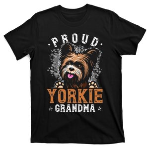 Yorkie Grandma Funny Yorkshire Terrier Dog Lover Proud T-Shirt