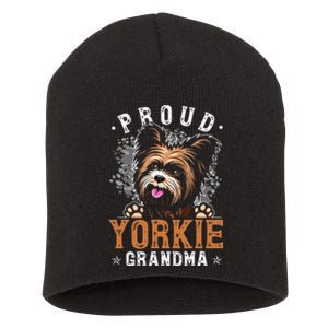 Yorkie Grandma Funny Yorkshire Terrier Dog Lover Proud Short Acrylic Beanie