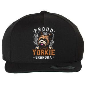 Yorkie Grandma Funny Yorkshire Terrier Dog Lover Proud Wool Snapback Cap