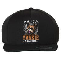 Yorkie Grandma Funny Yorkshire Terrier Dog Lover Proud Wool Snapback Cap