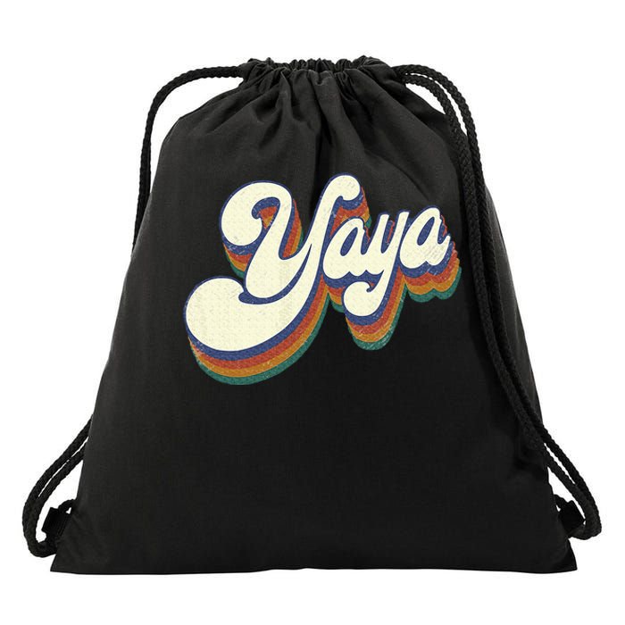 Yaya Gifts For Grandma Retro Vintage Drawstring Bag