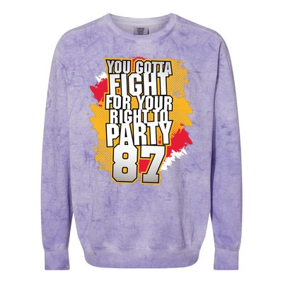 You Gotta Fight For Your Right To Party Kansas 87 Colorblast Crewneck Sweatshirt