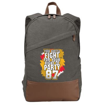 You Gotta Fight For Your Right To Party Kansas 87 Cotton Canvas Backpack
