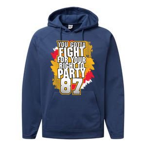 You Gotta Fight For Your Right To Party Kansas 87 Performance Fleece Hoodie