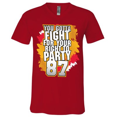 You Gotta Fight For Your Right To Party Kansas 87 V-Neck T-Shirt