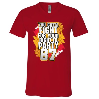 You Gotta Fight For Your Right To Party Kansas 87 V-Neck T-Shirt