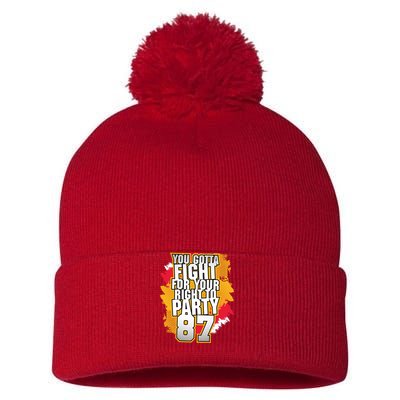 You Gotta Fight For Your Right To Party Kansas 87 Pom Pom 12in Knit Beanie