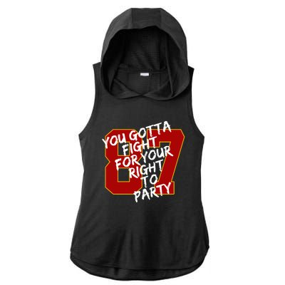 You Gotta Fight For Your Right To Party Kansas 87 Ladies PosiCharge Tri-Blend Wicking Draft Hoodie Tank