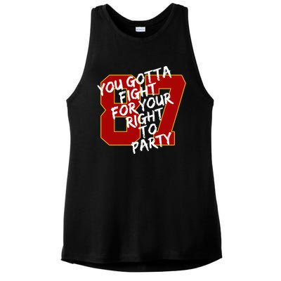 You Gotta Fight For Your Right To Party Kansas 87 Ladies PosiCharge Tri-Blend Wicking Tank