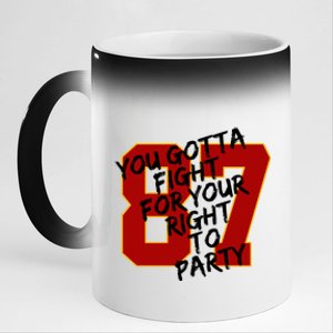 You Gotta Fight For Your Right To Party Kansas 87 11oz Black Color Changing Mug