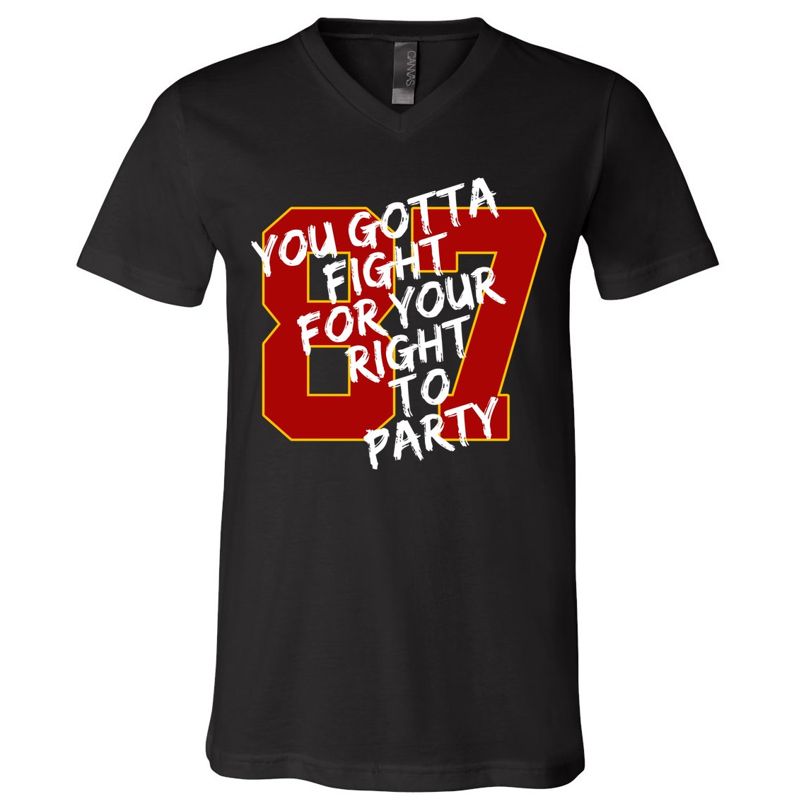 You Gotta Fight For Your Right To Party Kansas 87 V-Neck T-Shirt