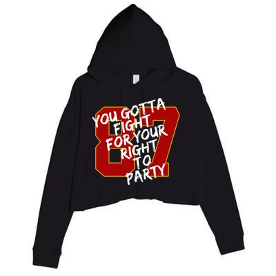 You Gotta Fight For Your Right To Party Kansas 87 Crop Fleece Hoodie