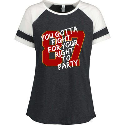 You Gotta Fight For Your Right To Party Kansas 87 Enza Ladies Jersey Colorblock Tee