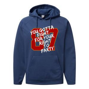 You Gotta Fight For Your Right To Party Kansas 87 Performance Fleece Hoodie