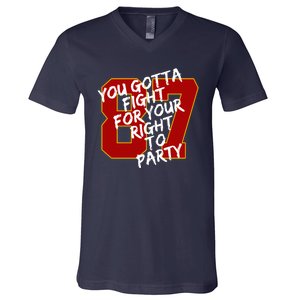 You Gotta Fight For Your Right To Party Kansas 87 V-Neck T-Shirt