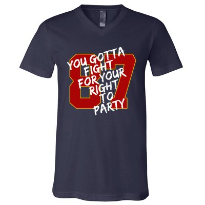 You Gotta Fight For Your Right To Party Kansas 87 V-Neck T-Shirt