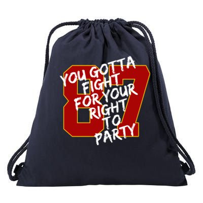 You Gotta Fight For Your Right To Party Kansas 87 Drawstring Bag