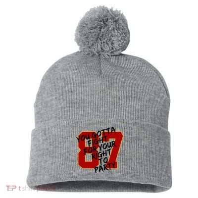 You Gotta Fight For Your Right To Party Kansas 87 Pom Pom 12in Knit Beanie