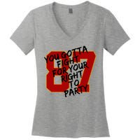 You Gotta Fight For Your Right To Party Kansas 87 Women's V-Neck T-Shirt