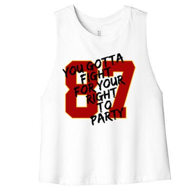 You Gotta Fight For Your Right To Party Kansas 87 Women's Racerback Cropped Tank