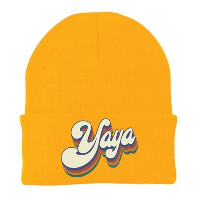 Yaya Gifts For Grandma Retro Vintage Mother's Day Yaya Knit Cap Winter Beanie