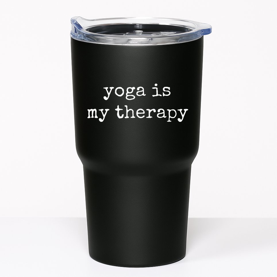Yoga Gifts For Women Men Yoga Is My Therapy Yoga Saying Tumbler
