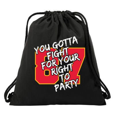 You Gotta Fight For Your Right To Party Kansas 87 Drawstring Bag