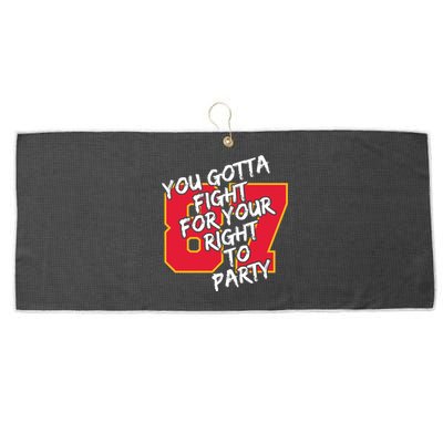 You Gotta Fight For Your Right To Party Kansas 87 Large Microfiber Waffle Golf Towel