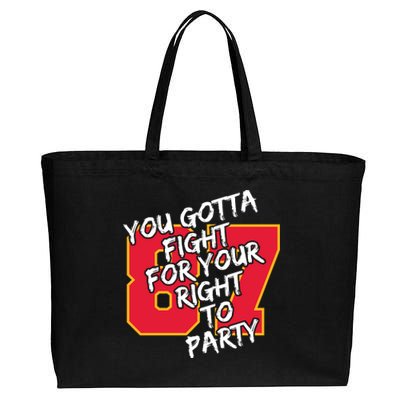 You Gotta Fight For Your Right To Party Kansas 87 Cotton Canvas Jumbo Tote