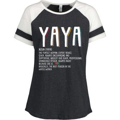 Yaya Grandma Funny Mawmaw Mimi Nana Gigi Memaw Gift Enza Ladies Jersey Colorblock Tee