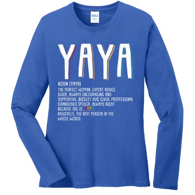 Yaya Grandma Funny Mawmaw Mimi Nana Gigi Memaw Gift Ladies Long Sleeve Shirt