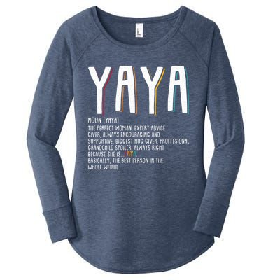 Yaya Grandma Funny Mawmaw Mimi Nana Gigi Memaw Gift Women's Perfect Tri Tunic Long Sleeve Shirt