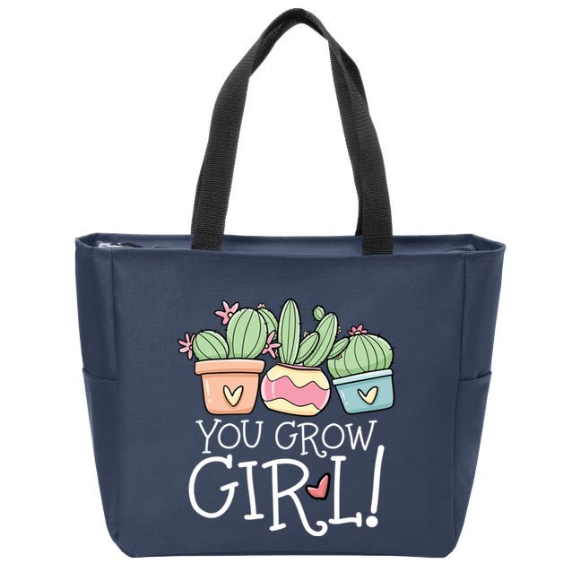 You Grow Girl Succulent Zip Tote Bag