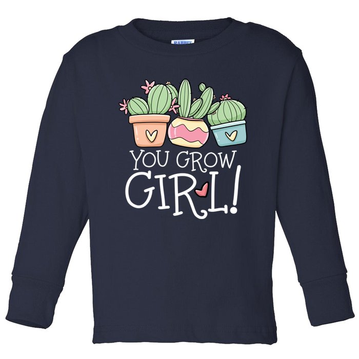 You Grow Girl Succulent Toddler Long Sleeve Shirt