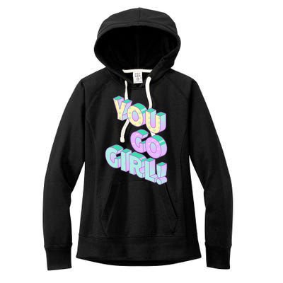 You Go Girl Smiley Retro Women's Fleece Hoodie