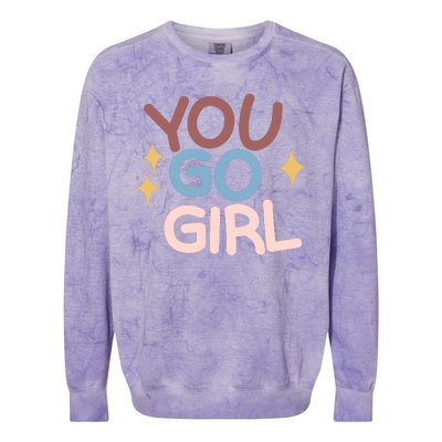 You Go Girl Retro Colorblast Crewneck Sweatshirt