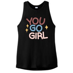 You Go Girl Retro Ladies PosiCharge Tri-Blend Wicking Tank