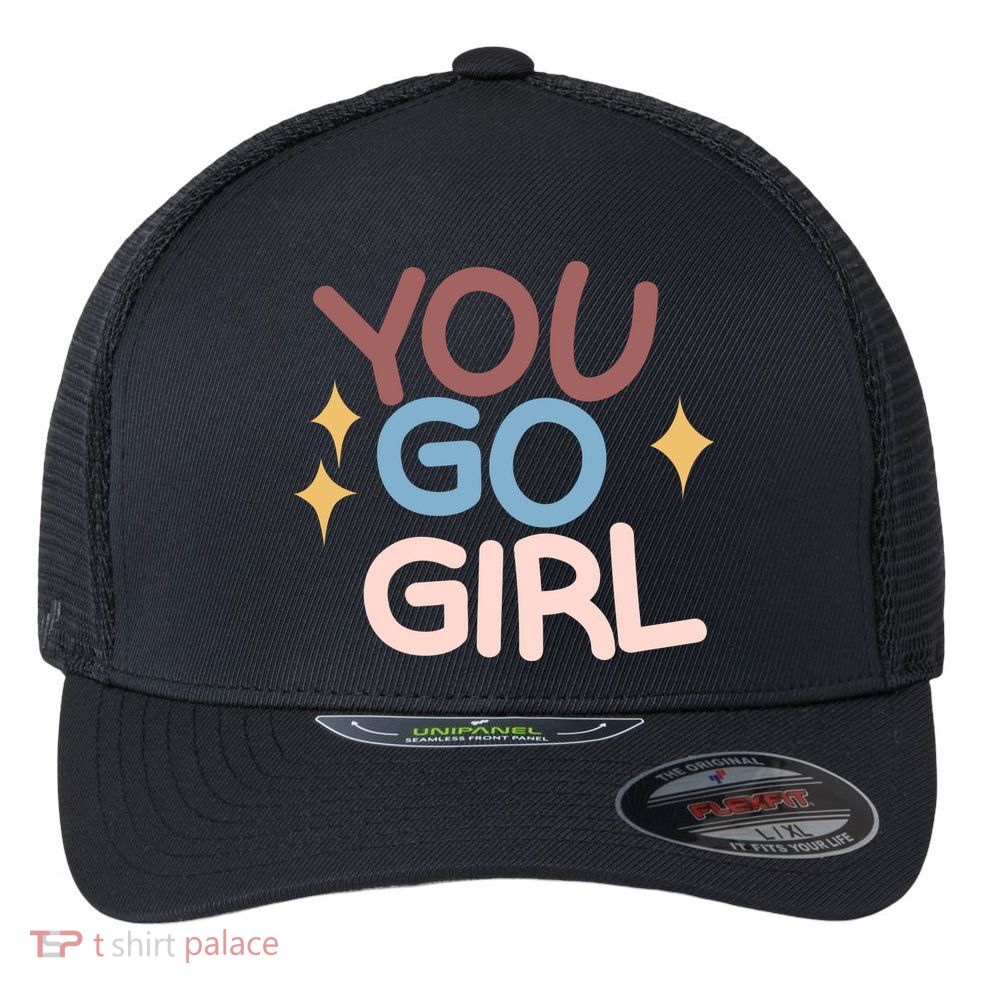 You Go Girl Retro Flexfit Unipanel Trucker Cap