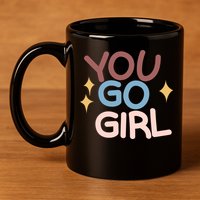 You Go Girl Retro 11oz C Handle Ceramic Mug