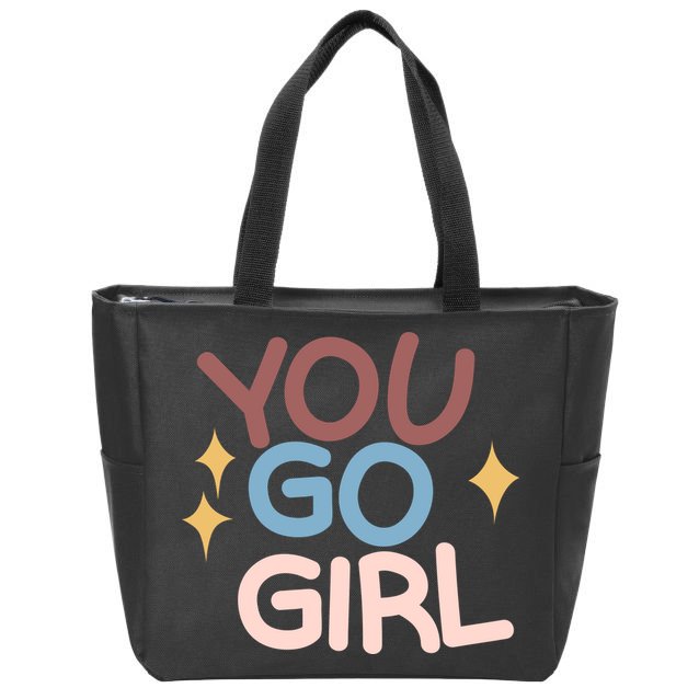 You Go Girl Retro Zip Tote Bag