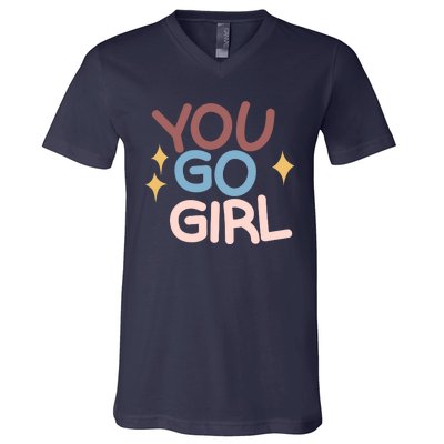 You Go Girl Retro V-Neck T-Shirt