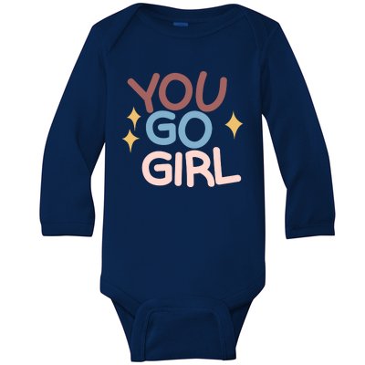 You Go Girl Retro Baby Long Sleeve Bodysuit